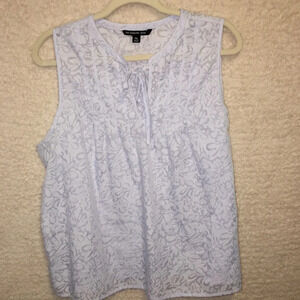Zac & Rachel XL Petite tank blouse light weight floral blue